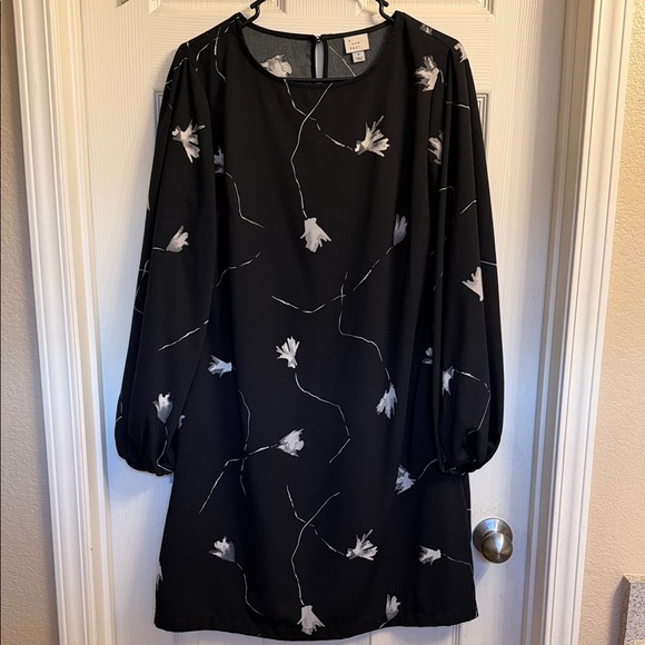 a new day Black Dress with White Floral Design - Picture 1 of 9